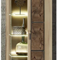 Hängevitrine in Wildeiche Holzoptik - Iniaco