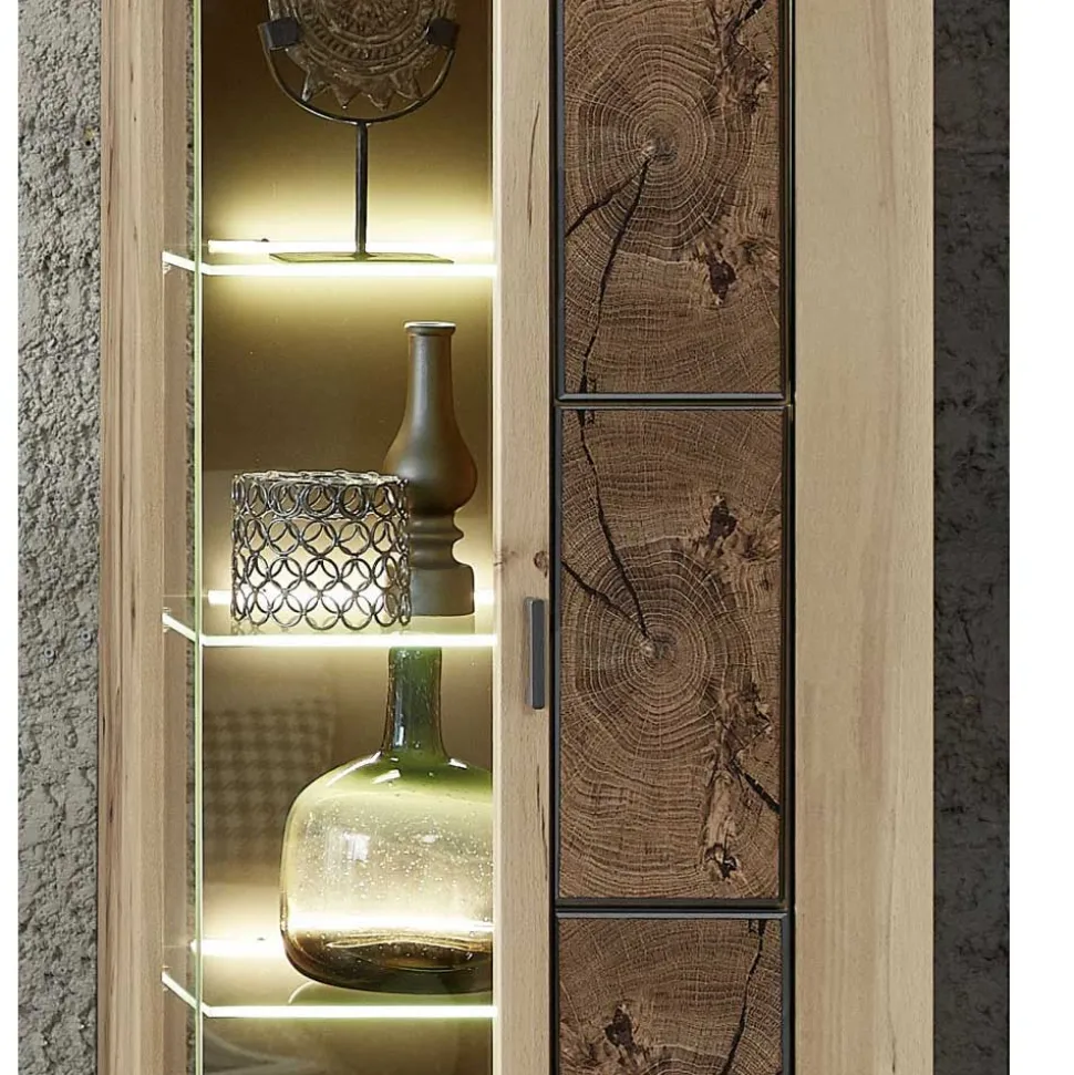 Hängevitrine in Wildeiche Holzoptik - Iniaco