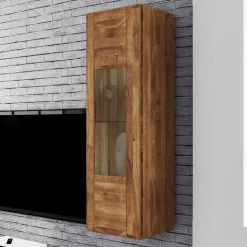 Hängevitrine Vaskov aus Wildeiche Massivholz