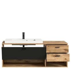 Hänge-Waschbeckenschrank mit Aufsatzbecken - Steikun