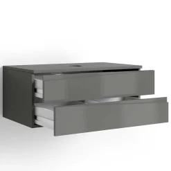 Hänge-Waschtisch in Anthrazit mit Hochglanz Front - Hatai