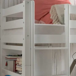 Hochbett & Einzelbett & Regal Set - Polar (zweiteilig)