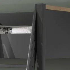Hochbett mit Schrank in Anthrazit - Waltma (zweiteilig)