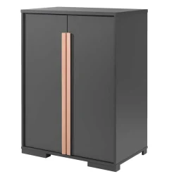 Hochbett mit Schrank in Anthrazit - Waltma (zweiteilig)