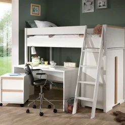 Hochbett mit Schrank und Schreibtisch - Cracks (vierteilig)