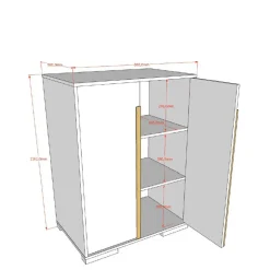 Hochbett mit Schrank und Schreibtisch - Cracks (vierteilig)
