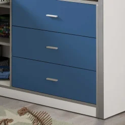 Hochbett Musty in Weiß-Blau