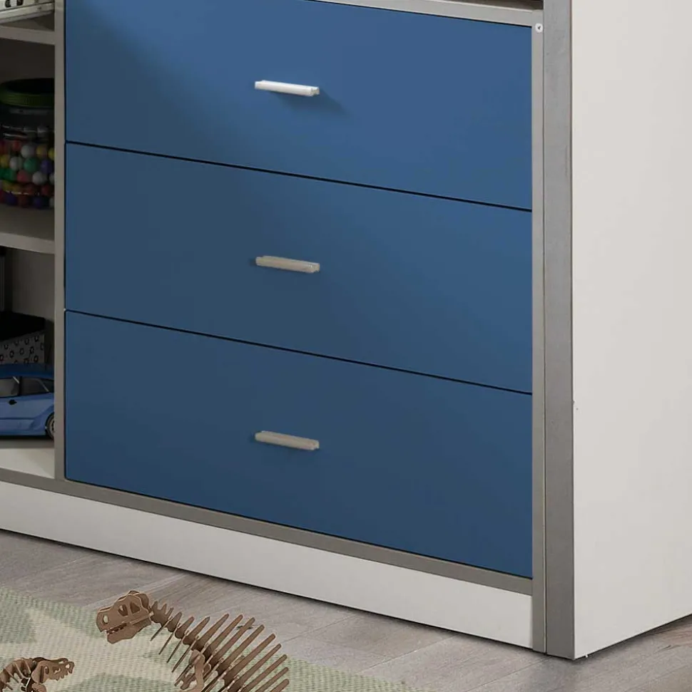 Hochbett Musty in Weiß-Blau