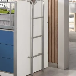 Hochbett Musty in Weiß-Blau