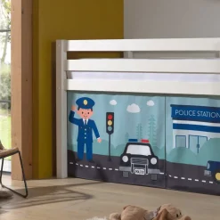 Hochbett Polizeibett in Weiß - Trian