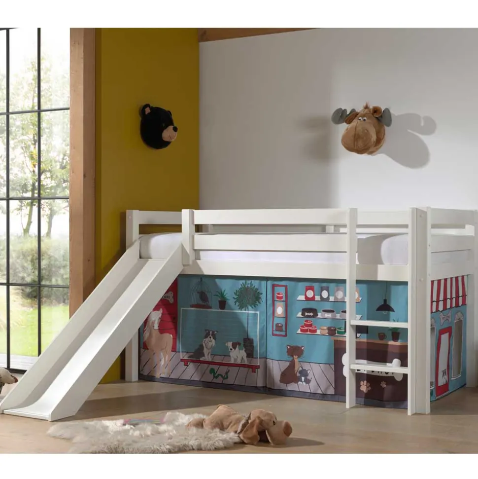 Hochbett Spielbett mit Haustier Shop Vorhang - Lissy