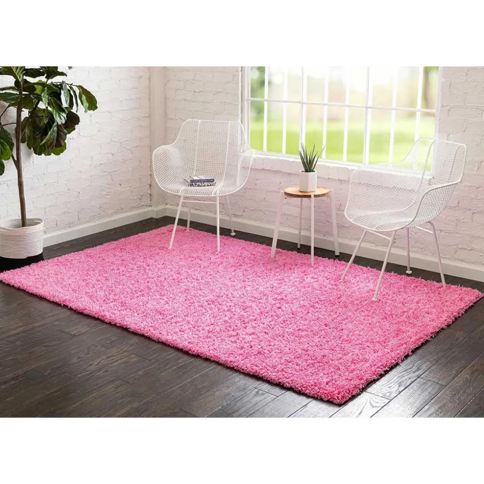 Hochflor Läufer oder Teppich in Pink - Siela