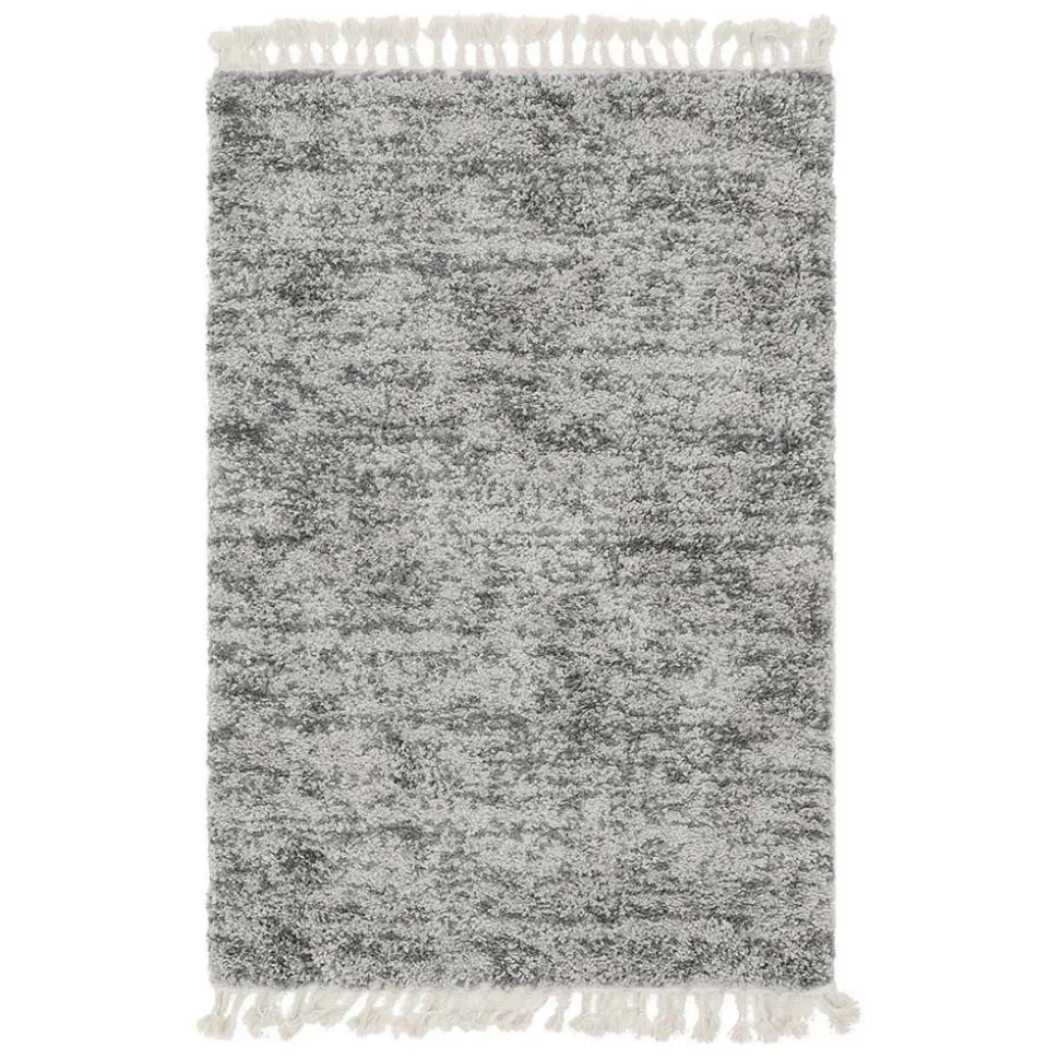 Hochflor Läufer Teppich in Grau und Creme - Cesario