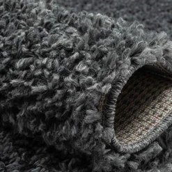 Hochflor Teppich in dunklem Grau - Bescion