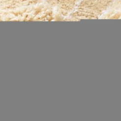 Hochflor Teppich Läufer in Gelb und Creme - Luzifania