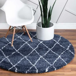 Hochflor Teppich mit Rautenmuster - Pius