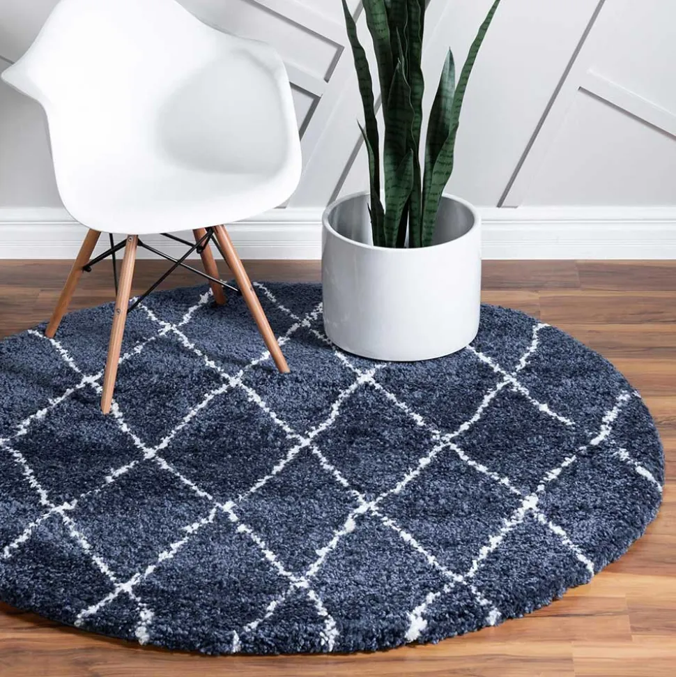 Hochflor Teppich mit Rautenmuster - Pius