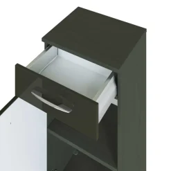 Hochglanz Bad Unterschrank in Dunkelgrau Mladen für Wandmontage
