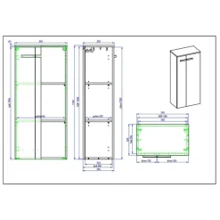 Hochglanz Badeinrichtung in Weiß - Vauflos (dreiteilig)