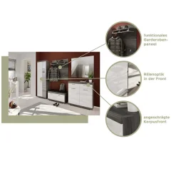 Hochglanz Dielenmöbel Set - Nancys (dreiteilig)