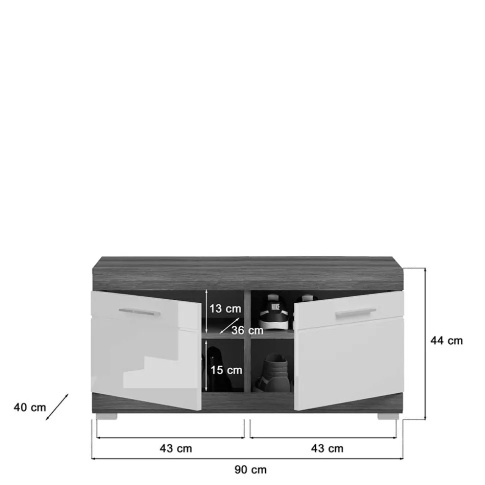 Hochglanz Flureinrichtung Set - Nancys (vierteilig)
