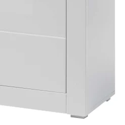Hochglanz Highboard in Weiß Mextra mit Absetzung in Beton Optik