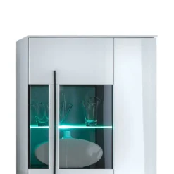 Hochglanz Highboard Jetongos in Weiß Glas
