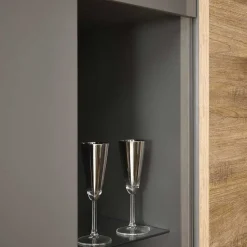Hochglanz Highboard mit Glas - Eracosta