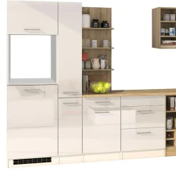 Hochglanz Küchenmöbel in Weiß - Cuneo (zehnteilig)