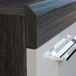 Hochglanz Kombi-Kommode in Weiß & Grau - Nancys