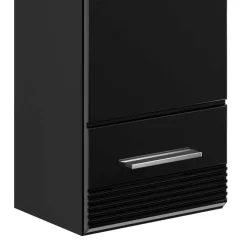 Hochglanz Oberschrank fürs Bad in Schwarz - Culina