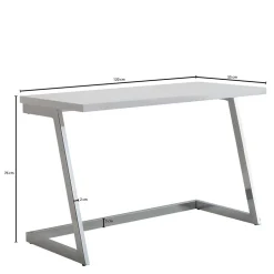 Hochglanz Schreibtisch in Weiß - Toulon