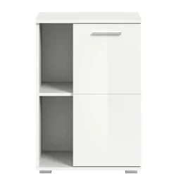 Hochglanz Schuhkommode in Weiß - 2 Fächer & Tür - Rugova