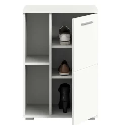 Hochglanz Schuhkommode in Weiß - 2 Fächer & Tür - Rugova