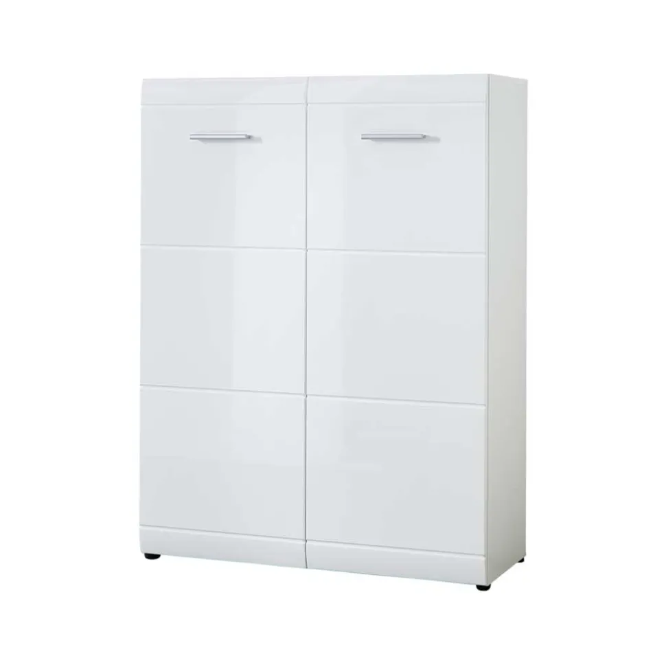 Hochglanz Schuhschrank Tiondon in Weiß