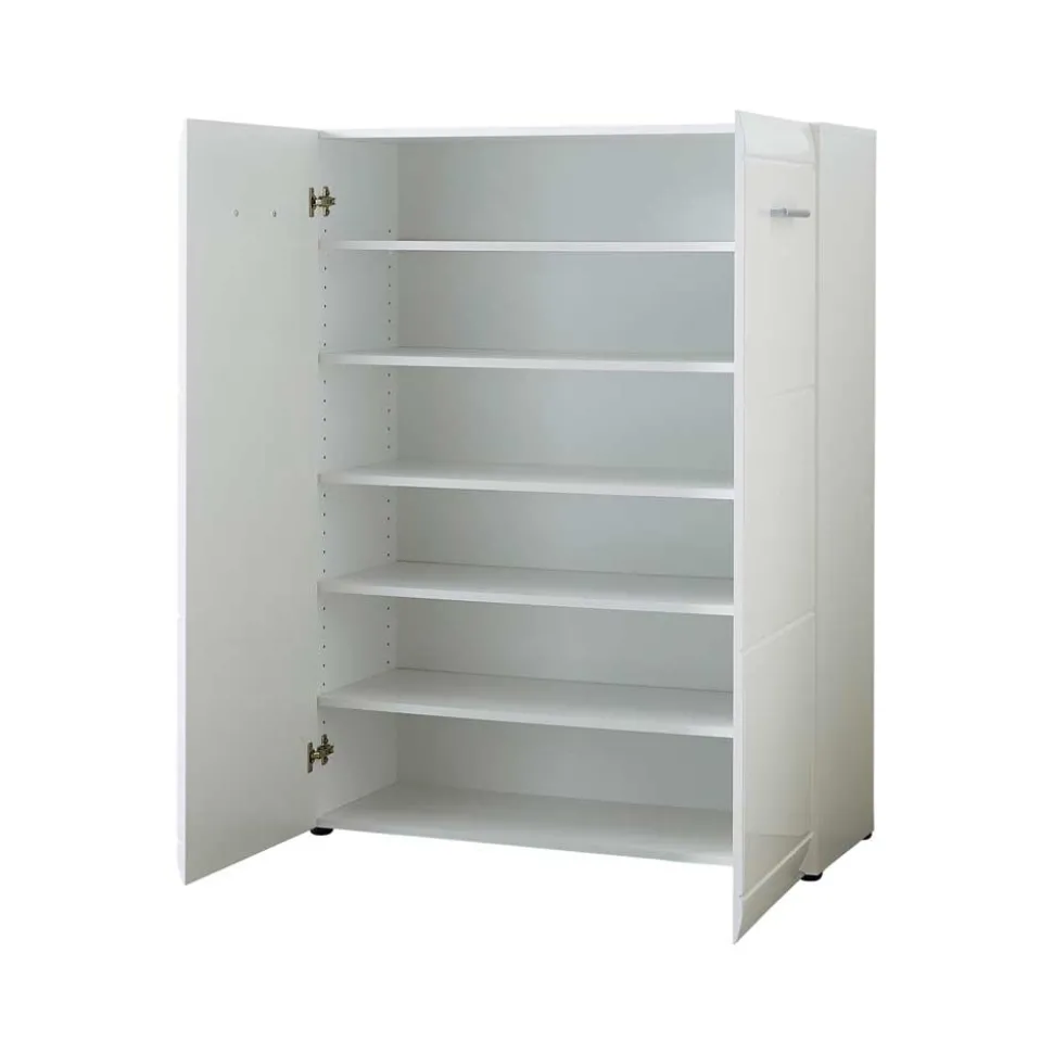 Hochglanz Schuhschrank Tiondon in Weiß