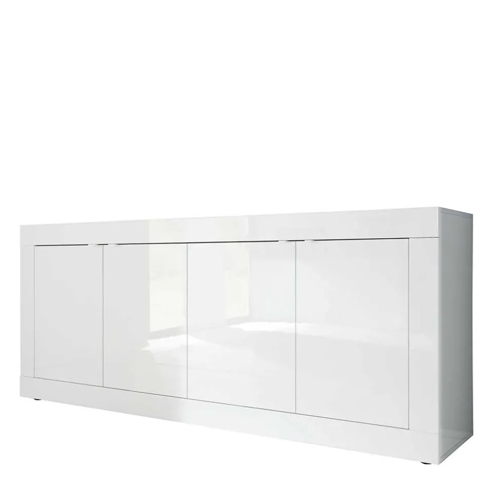 Hochglanz Sideboard in Weiß 4-türig - Sogno