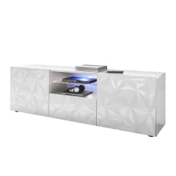 Hochglanz TV Board in Weiß mit Druck - Vovasoma