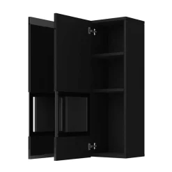 Hochglanz TV Wohnwand in Schwarz - Funtana (fünfteilig)