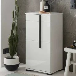 Hochglanz Unterschrank fürs Bad in Weiß - Ingmesan