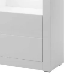 Hochglanz Vitrine in Weiß mit Beton Dekor Mextra 2-türig