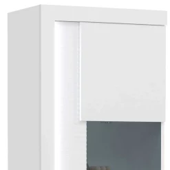 Hochglanz Vitrine mit Licht in Weiß - Gomata