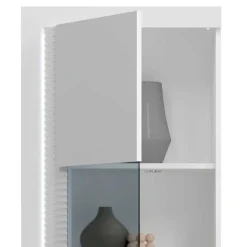 Hochglanz Vitrine mit Licht in Weiß - Gomata