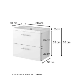 Hochglanz Wand Waschtisch mit Waschbecken - Vohdan