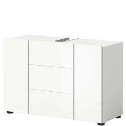 Hochglanz Waschbeckenschrank in Weiß foliert - Vitablos