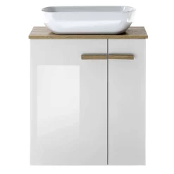 Hochglanz Waschtisch mit Tür & Auszug - Vauflos