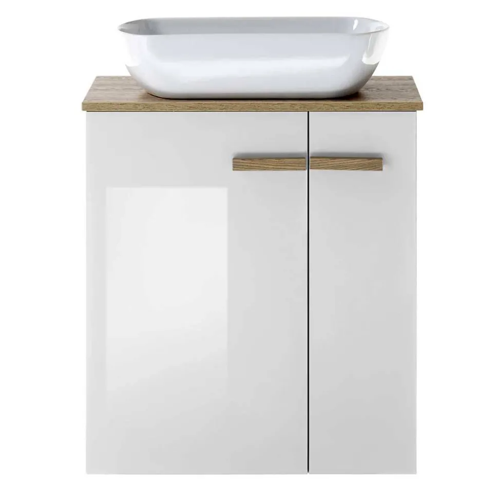 Hochglanz Waschtisch mit Tür & Auszug - Vauflos