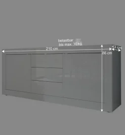 Hochglanz Wohnzimmermöbel in Weiß - Sogno (zweiteilig)