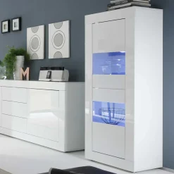 Hochglanz Wohnzimmermöbel in Weiß - Sogno (zweiteilig)