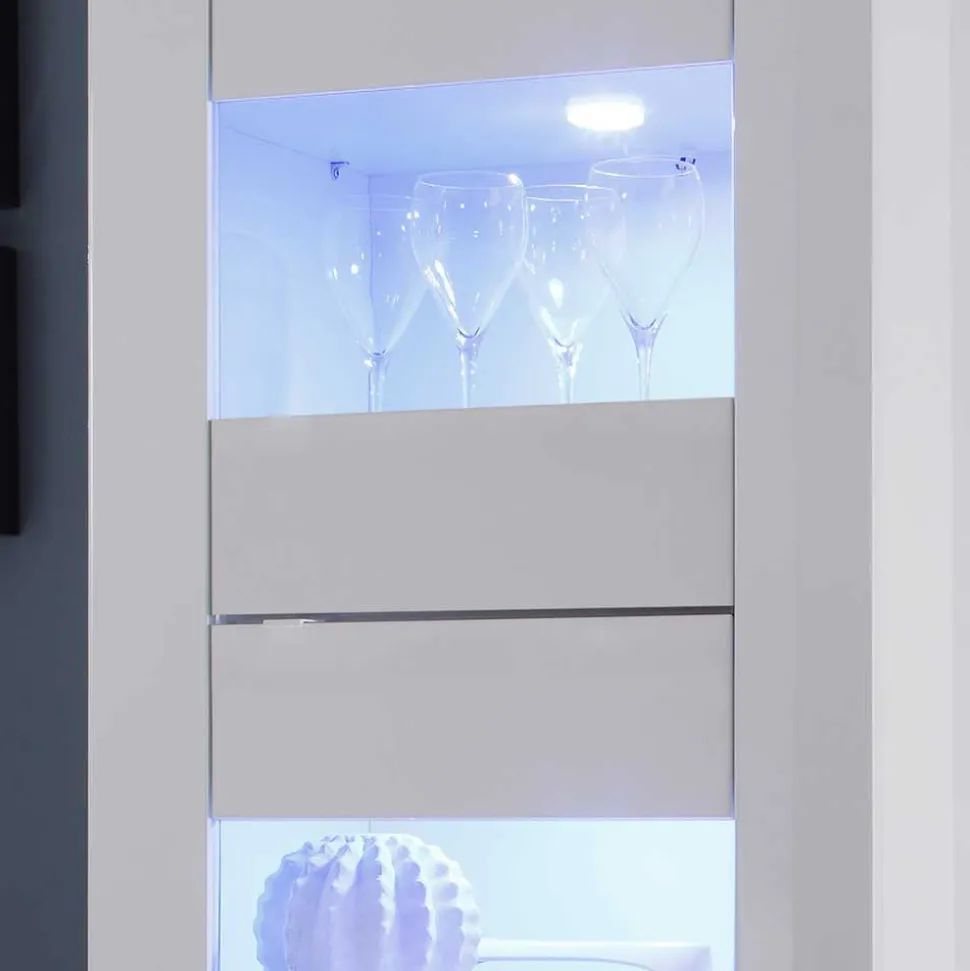 Hochglanz Wohnzimmermöbel in Weiß - Sogno (zweiteilig)